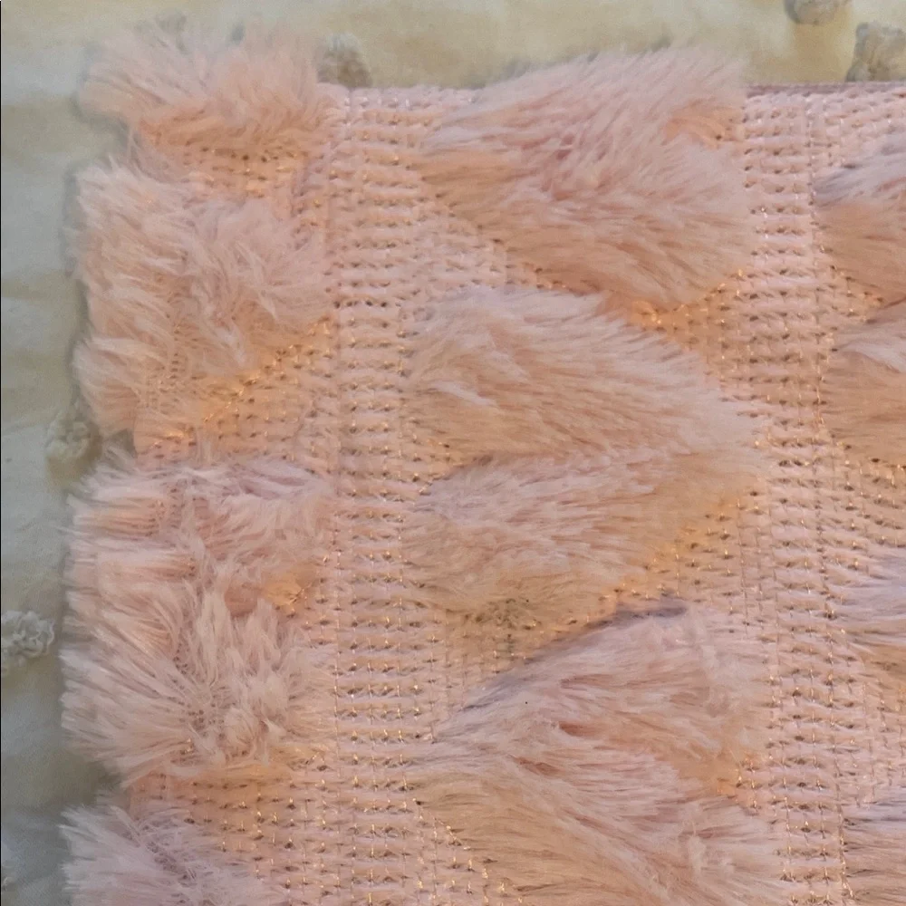 Pink Textured heart Throw Pillow covers set of two new